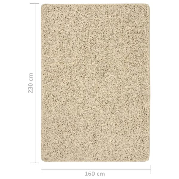 Tapete shaggy 160x230 cm antiderrapante cor creme - Image 5