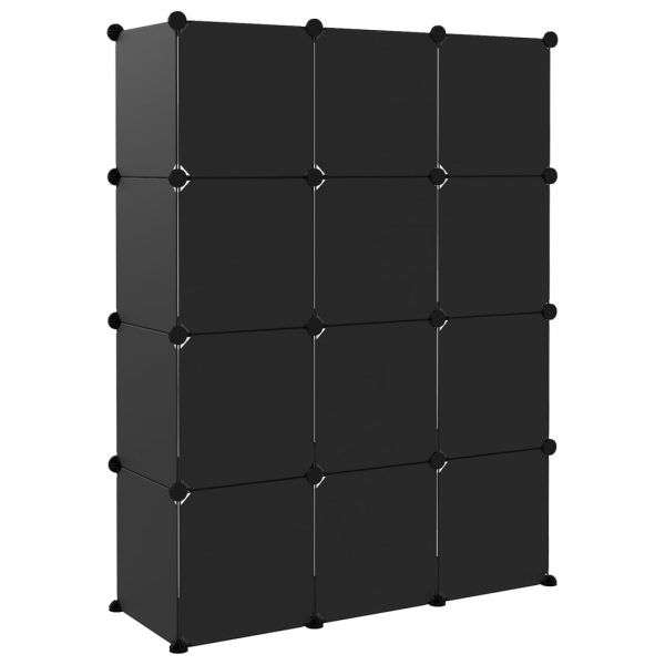 Organizador de arrumação com 12 cubos PP preto - Image 5