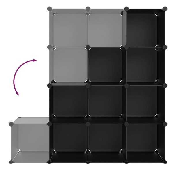Organizador de arrumação com 12 cubos PP preto - Image 6