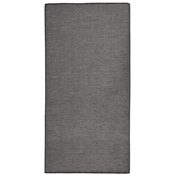 Tapete de tecido plano para exterior 100x200 cm cinzento