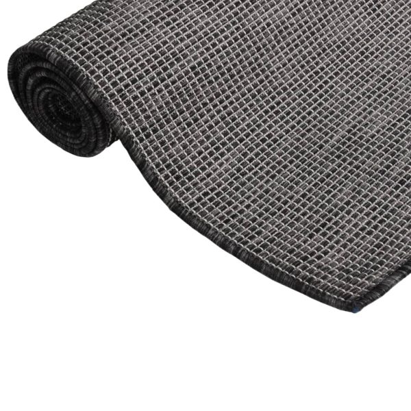 Tapete de tecido plano para exterior 100x200 cm cinzento - Image 3