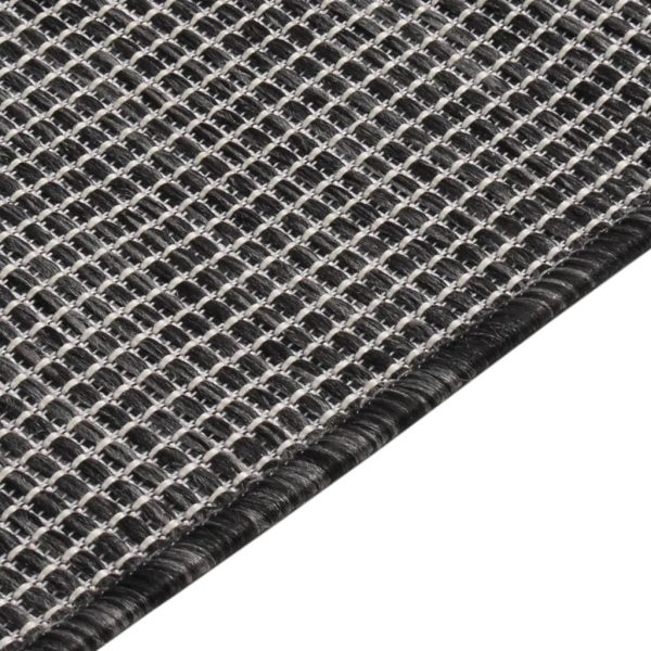 Tapete de tecido plano para exterior 100x200 cm cinzento - Image 4