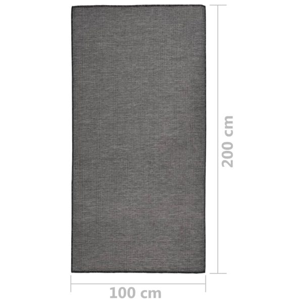 Tapete de tecido plano para exterior 100x200 cm cinzento - Image 6
