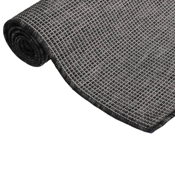 Tapete de tecido plano para exterior 120x170 cm cinzento - Image 3