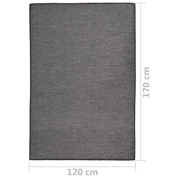 Tapete de tecido plano para exterior 120x170 cm cinzento - Image 6