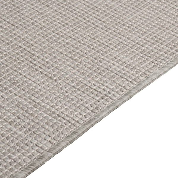 Tapete de tecido plano p/ exterior 80x150 cm cinza-acastanhado - Image 4