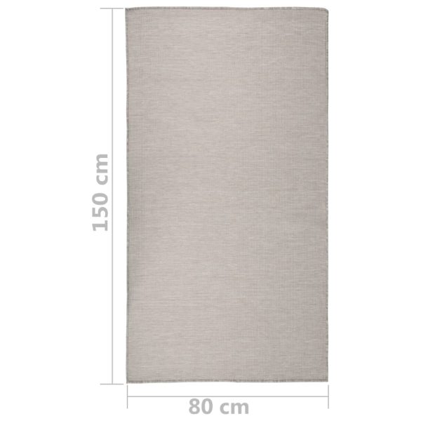 Tapete de tecido plano p/ exterior 80x150 cm cinza-acastanhado - Image 6
