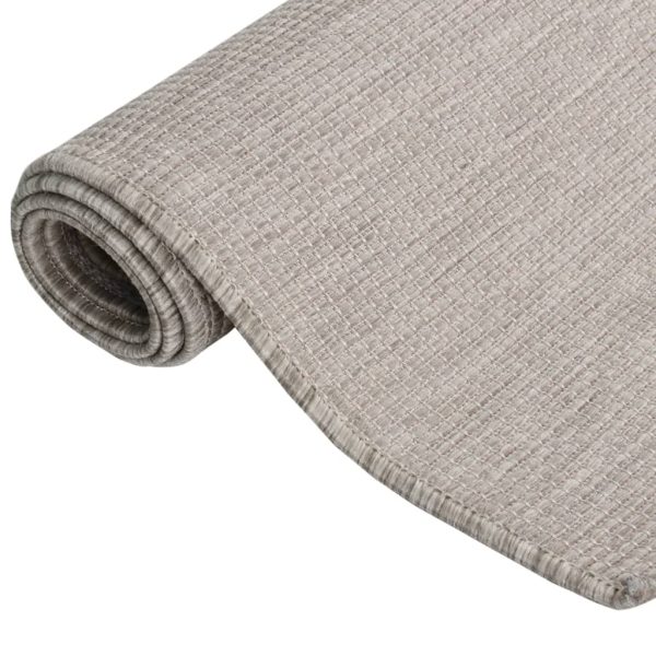 Tapete de tecido plano p/ exterior 120x170 cm cinza-acastanhado - Image 3