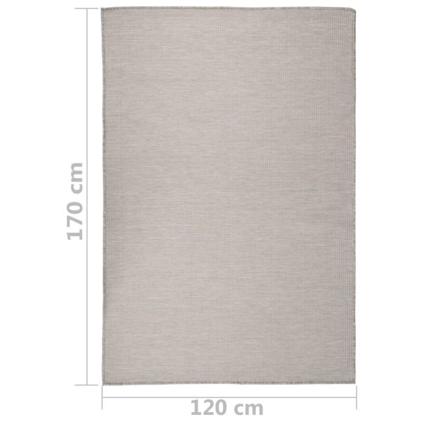 Tapete de tecido plano p/ exterior 120x170 cm cinza-acastanhado - Image 6