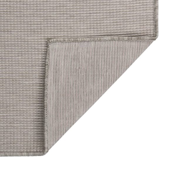 Tapete de tecido plano p/ exterior 140x200 cm cinza-acastanhado - Image 2