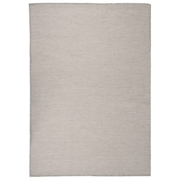 Tapete de tecido plano p/ exterior 160x230 cm cinza-acastanhado