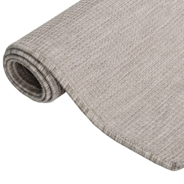 Tapete de tecido plano p/ exterior 200x280 cm cinza-acastanhado - Image 3