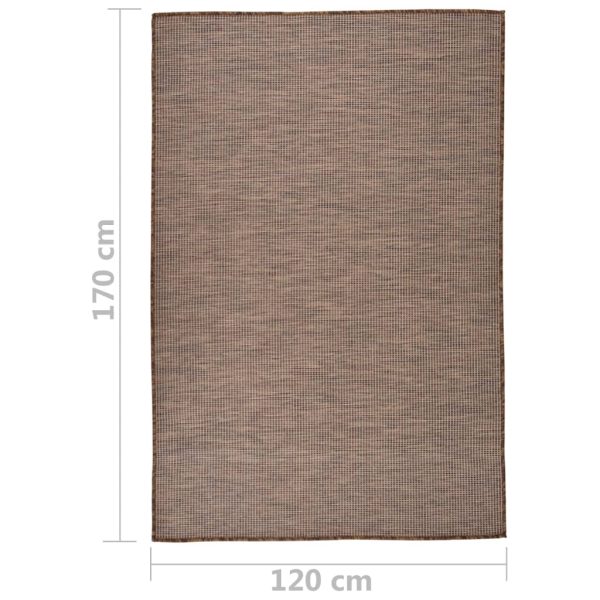Tapete de tecido plano p/ exterior 120x170 cm castanho - Image 6