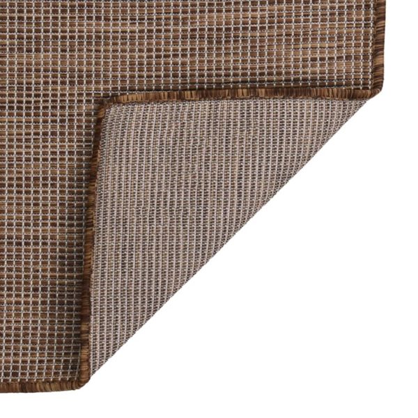 Tapete de tecido plano para exterior 160x230 cm castanho - Image 2