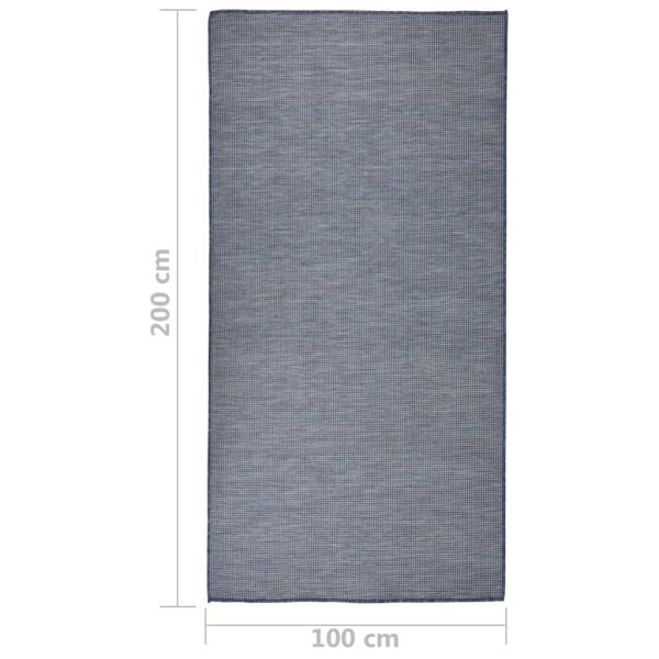 Tapete de tecido plano para exterior 100x200 cm azul - Image 6