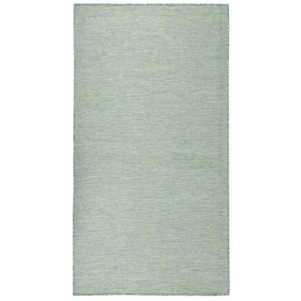 Tapete de tecido plano para exterior 140x200 cm turquesa