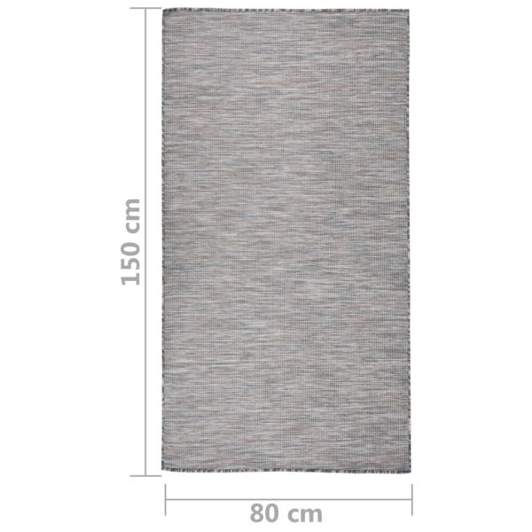 Tapete de tecido plano para exterior 80x150 cm castanho e azul - Image 6