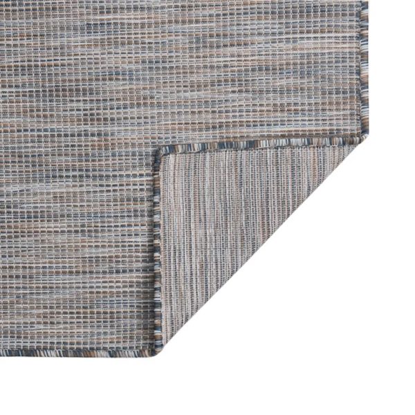 Tapete de tecido plano p/ exterior 100x200 cm castanho e azul - Image 2