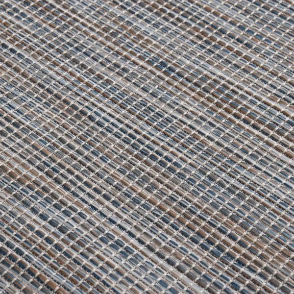 Tapete de tecido plano p/ exterior 160x230 cm castanho e azul - Image 5