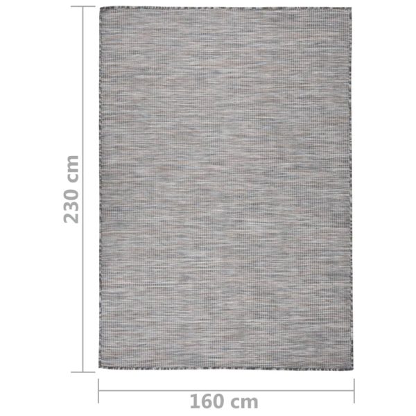 Tapete de tecido plano p/ exterior 160x230 cm castanho e azul - Image 6