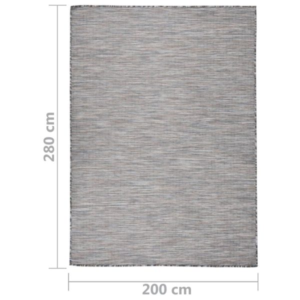 Tapete de tecido plano p/ exterior 200x280 cm castanho e azul - Image 6