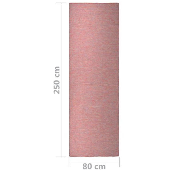Tapete de tecido plano para exterior 80x250 cm vermelho - Image 6