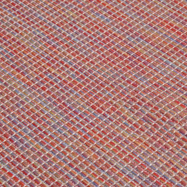 Tapete de tecido plano para exterior 100x200 cm vermelho - Image 5