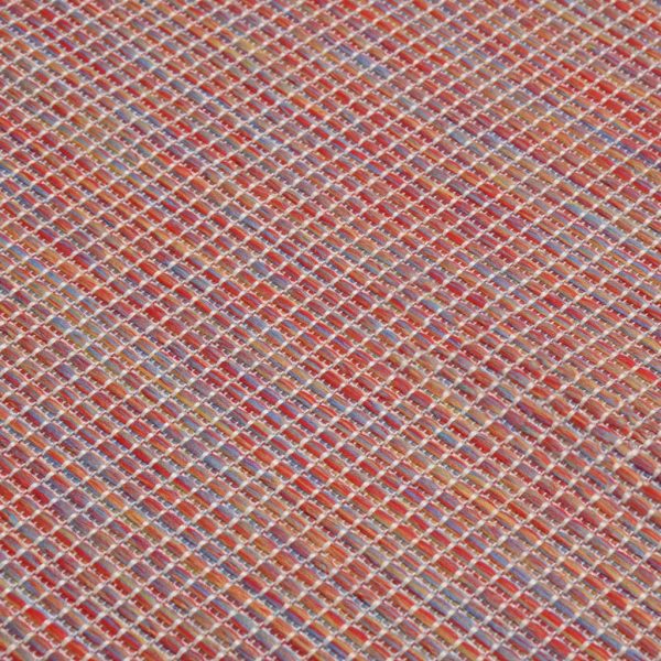 Tapete de tecido plano para exterior 120x170 cm vermelho - Image 5