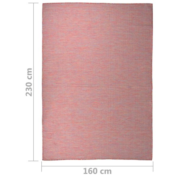 Tapete de tecido plano para exterior 160x230 cm vermelho - Image 6