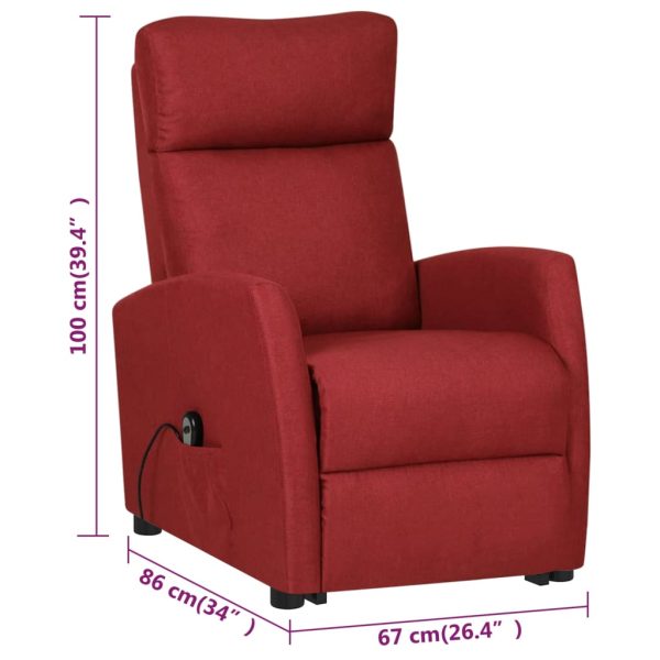 Poltrona reclinável elevatória tecido vermelho tinto - Image 11