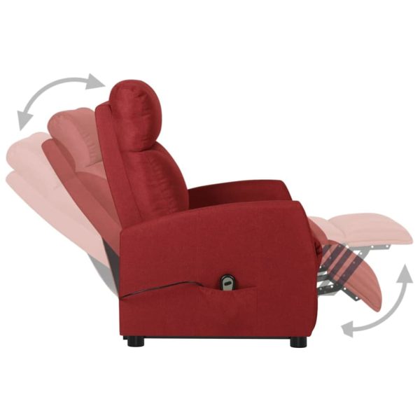 Poltrona reclinável elevatória tecido vermelho tinto - Image 6
