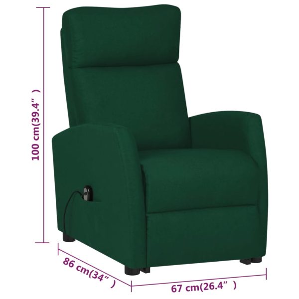 Poltrona reclinável elevatória tecido verde-escuro - Image 11