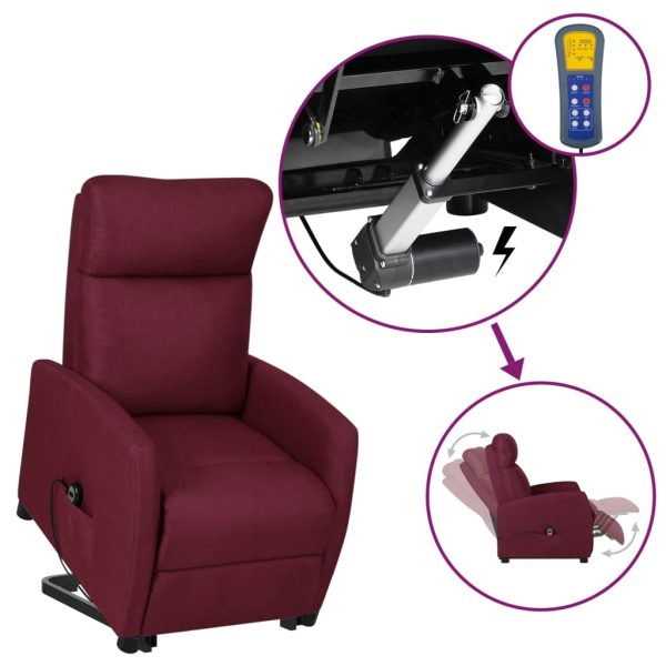 Poltrona reclinável elevatória tecido roxo