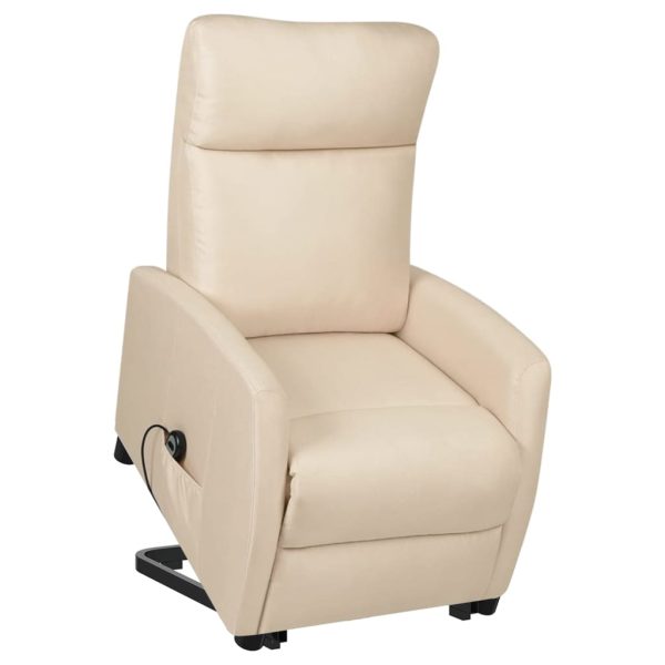 Poltrona reclinável elevatória tecido cor creme - Image 2
