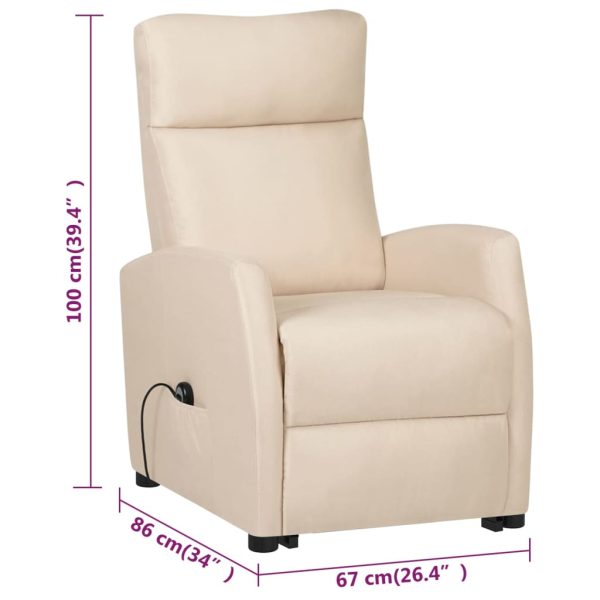 Poltrona reclinável elevatória tecido cor creme - Image 11