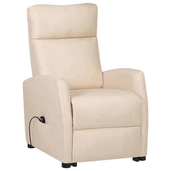 Poltrona reclinável elevatória tecido cor creme - Image 3
