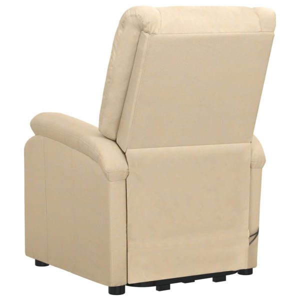 Poltrona reclinável elevatória de massagens tecido cor creme - Image 5