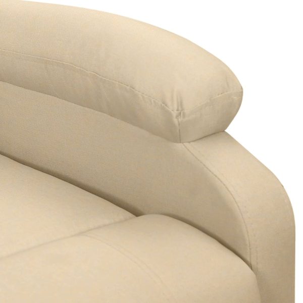 Poltrona reclinável elevatória de massagens tecido cor creme - Image 7