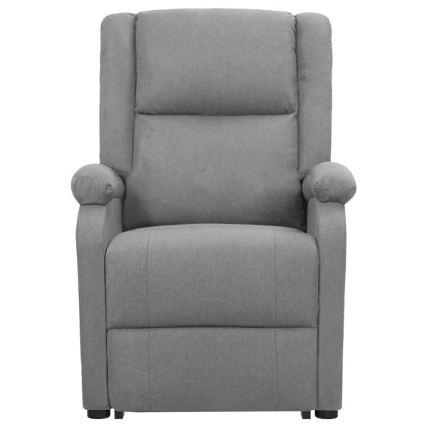Poltrona reclinável elevatória de massagens tecido cinza-claro - Image 3