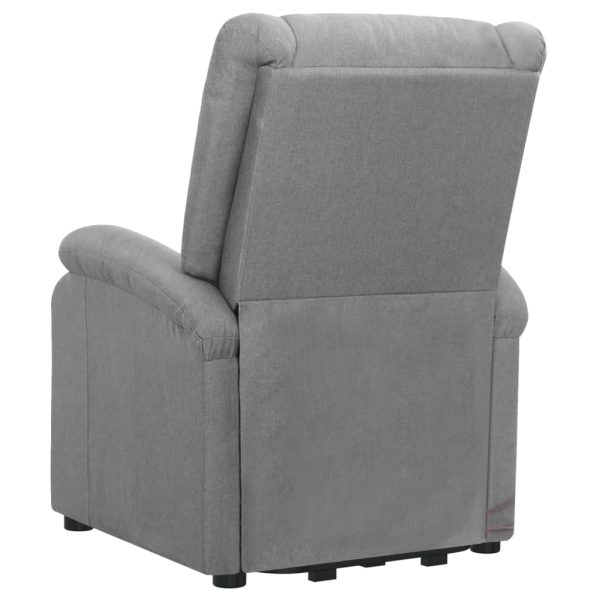 Poltrona reclinável elevatória de massagens tecido cinza-claro - Image 5