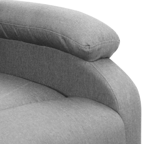 Poltrona reclinável elevatória de massagens tecido cinza-claro - Image 7