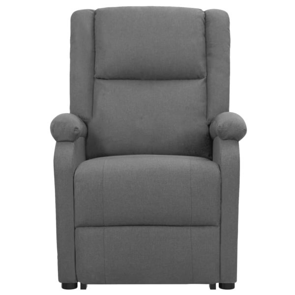 Poltrona reclinável elevatória de massagens tecido cinza-escuro - Image 3