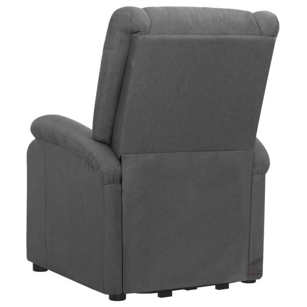 Poltrona reclinável elevatória de massagens tecido cinza-escuro - Image 5