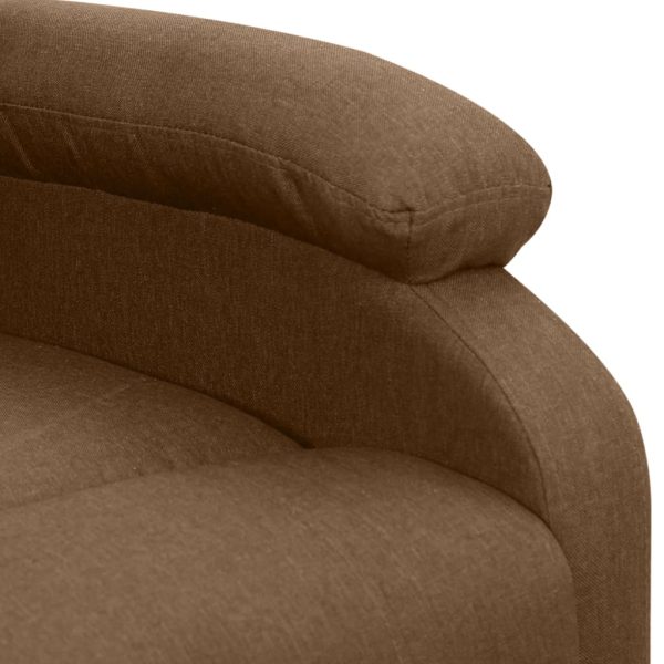 Poltrona reclinável elevatória de massagens tecido castanho - Image 7