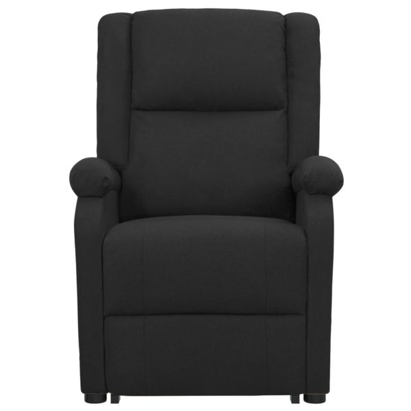 Poltrona reclinável elevatória de massagens tecido preto - Image 3