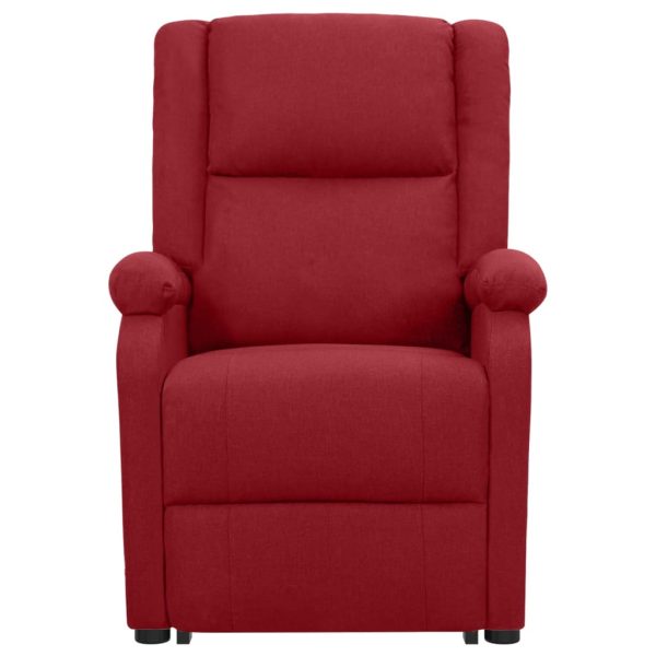 Poltrona reclinável elevatória massagens tecido vermelho tinto - Image 3