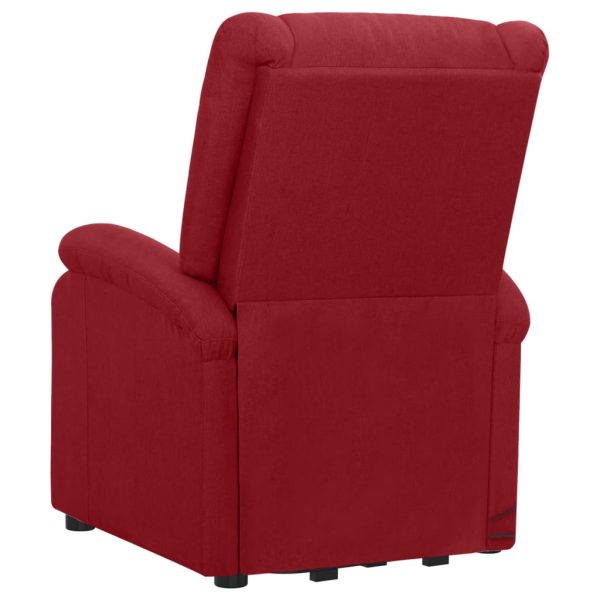 Poltrona reclinável elevatória massagens tecido vermelho tinto - Image 5