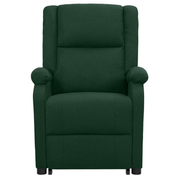 Poltrona reclinável elevatória massagens tecido verde-escuro - Image 3