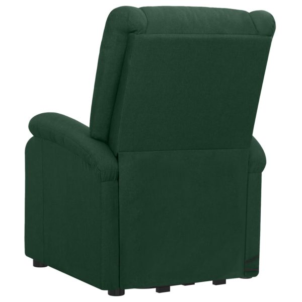 Poltrona reclinável elevatória massagens tecido verde-escuro - Image 5