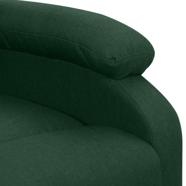 Poltrona reclinável elevatória massagens tecido verde-escuro - Image 7